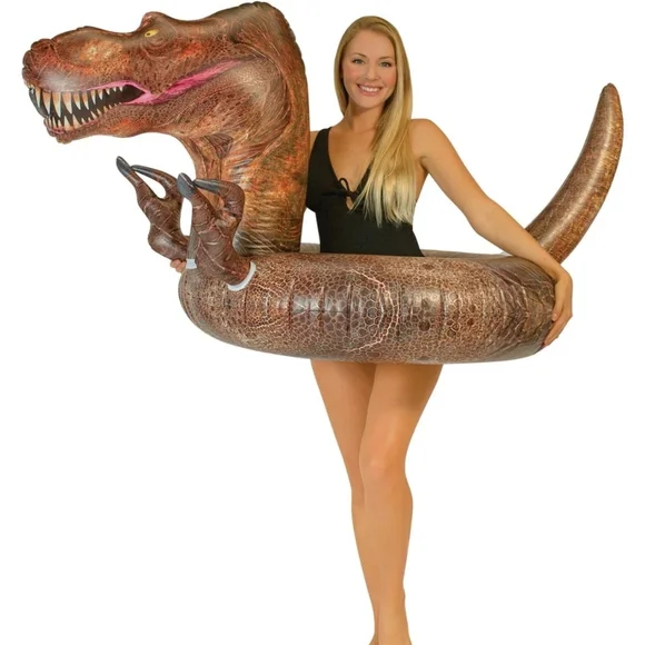 PoolCandy Inflatable T-Rex Dinosaur 48" Swim Ring. Perfect‎ for Adults TerexNWT - Picture 2 of 7